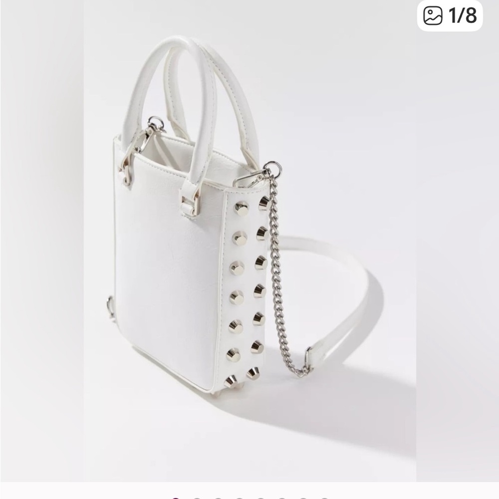 Urban Outfitters Riley Studded Mini Tote Bag NWT - White